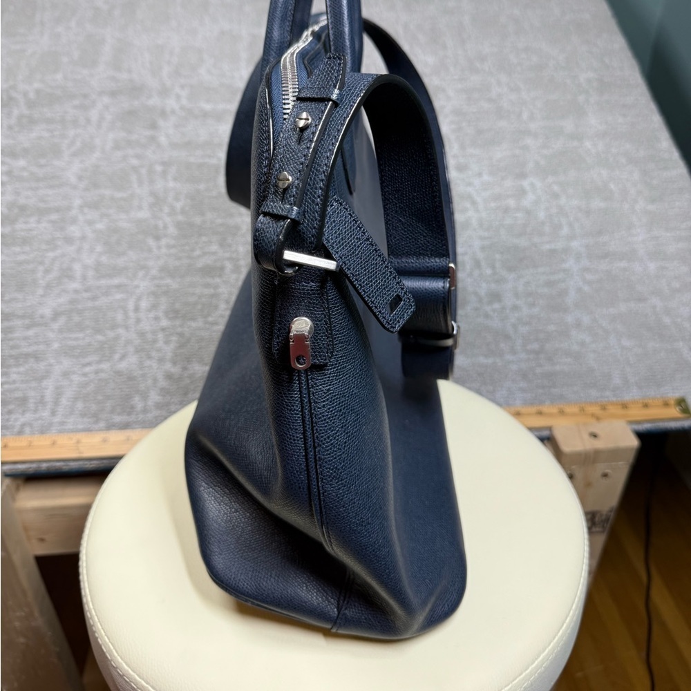 Valextra MyLogo Bowling Bag Blue - Picture 2 of 16